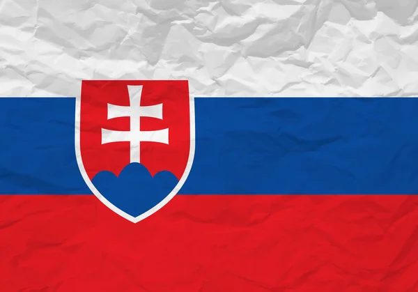 Slovakia flag crumpled paper — Stock Vector