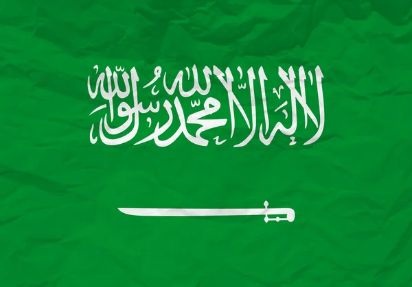 Arab Saudi bendera kertas kusut - Stok Vektor