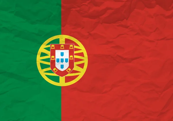 Portogallo bandiera carta sgualcita — Vettoriale Stock