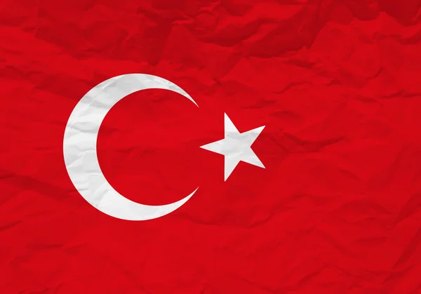 Vlag van Turkije verfrommeld papier — Stockvector