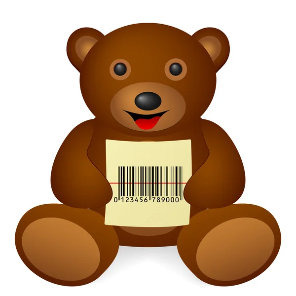 Urso de pelúcia com símbolo — Vetor de Stock