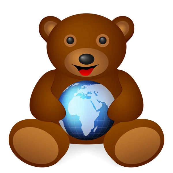 Teddybeer met symbool — Stockvector