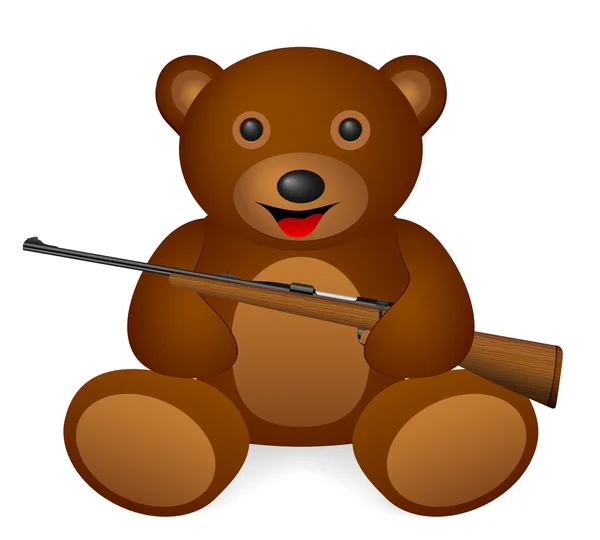 Teddy bear with symbol — Stock Vector