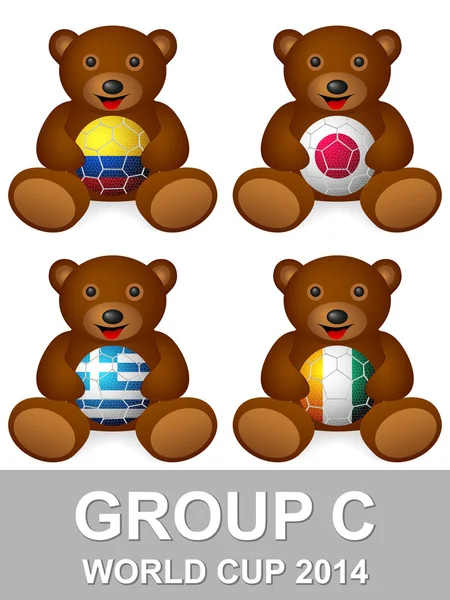 Copa del Mundo grupo C oso — Vector de stock