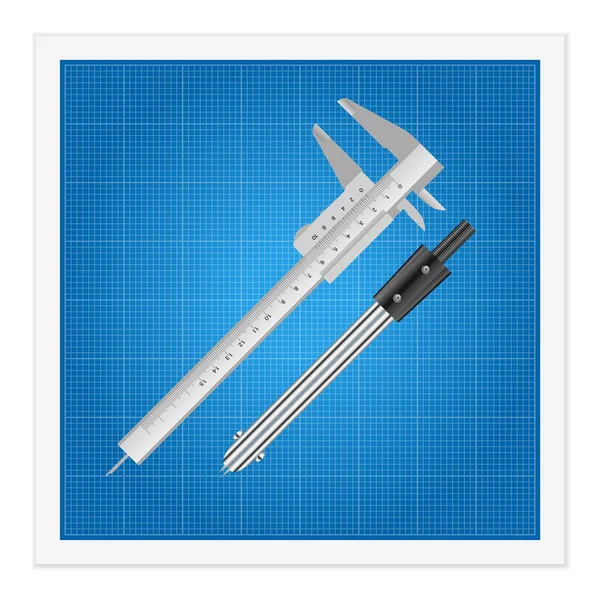 Instrumentos de modelo e de régua — Vetor de Stock