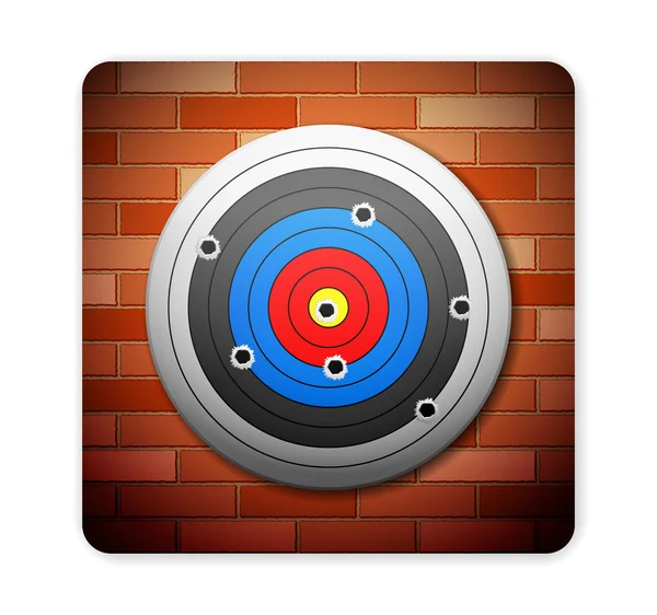 Brick and target icon — Stock Vector