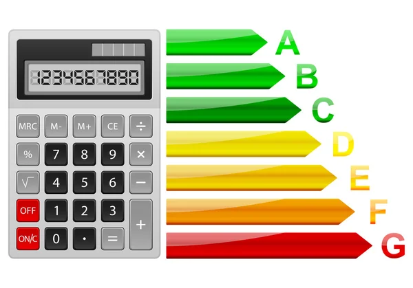 Energy efficiency calculator — Stock Vector