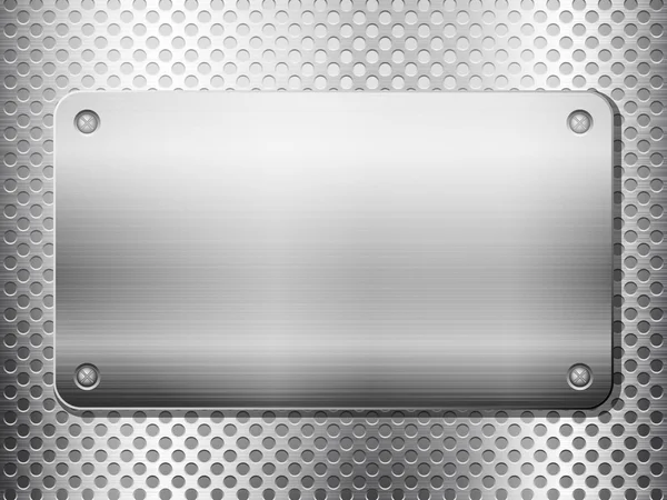 Metallgitter quadratische Platte — Stockvektor