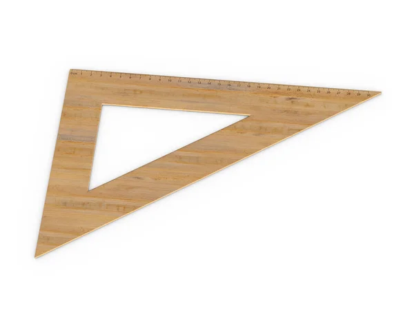 白い背景の三角形の支配者 3Dイラスト — ストック写真