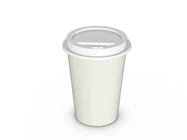 Tazza Caffè Carta Sfondo Bianco Illustrazione — Foto Stock