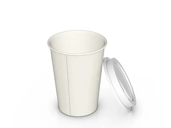 Papieren Koffiebeker Een Witte Achtergrond Illustratie — Stockfoto