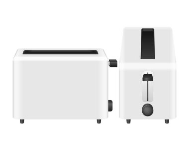 Beyaz arka planda bir tost makinesi. Vektör illüstrasyonu.