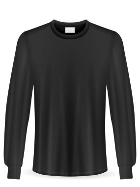 Beyaz arka planda uzun kollu tişört. Vektör illüstrasyonu.