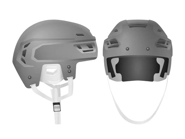 Hockeyhelm Auf Weißem Hintergrund Vektorillustration — Stockvektor