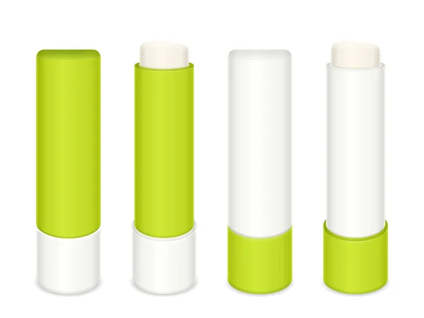 Baume Lèvres Fixé Sur Fond Blanc Illustration Vectorielle — Image vectorielle