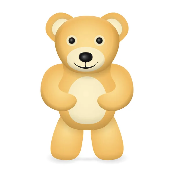Teddybär Auf Weißem Hintergrund Vektorillustration — Stockvektor