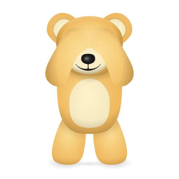 Urso Peluche Sobre Fundo Branco Ilustração Vetorial — Vetor de Stock