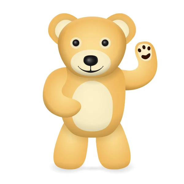 Медведь Тедди Белом Фоне Векторная Иллюстрация — стоковый вектор