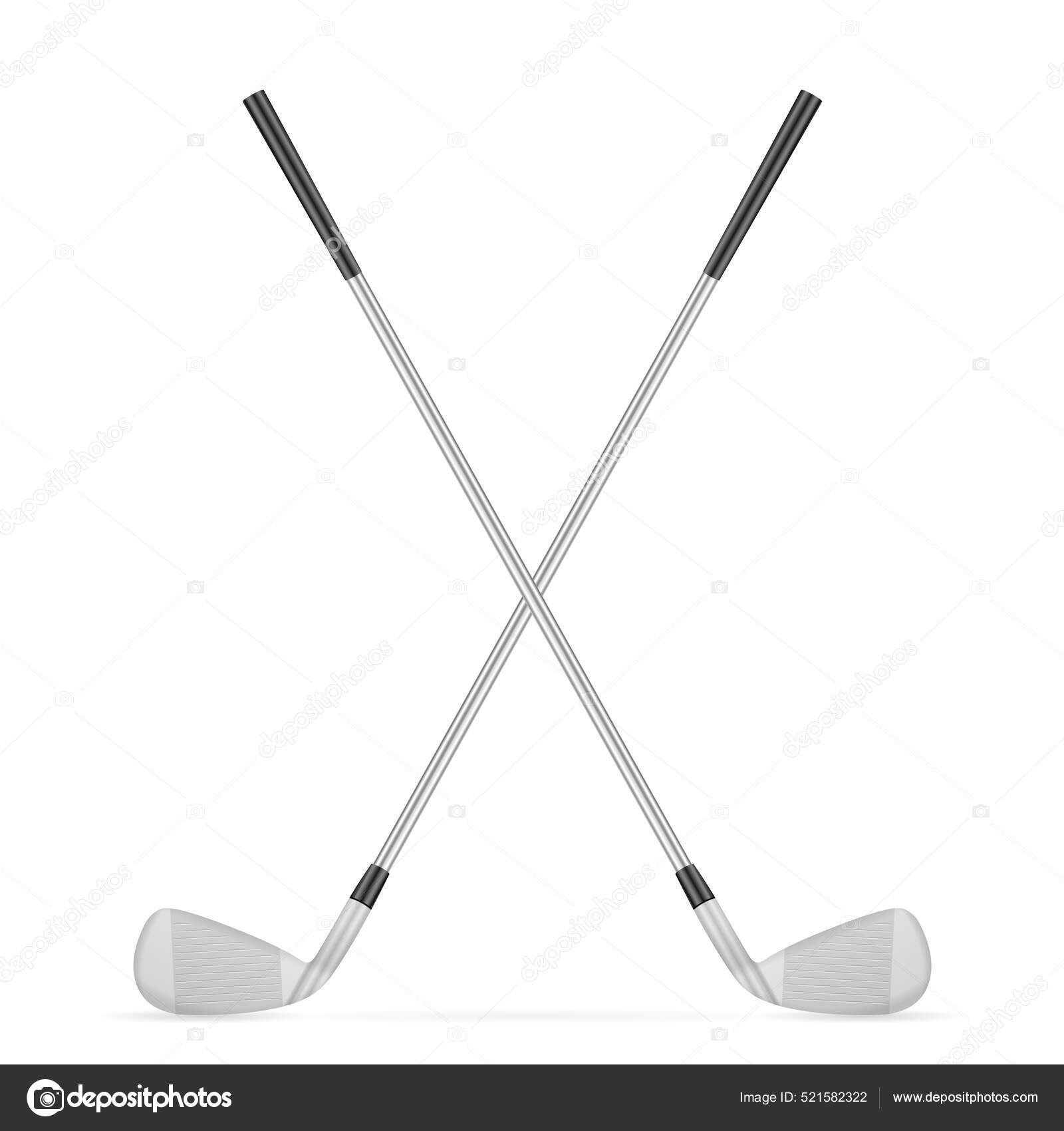 Golf Clubs White Background Vector Illustration Stock Vector by
