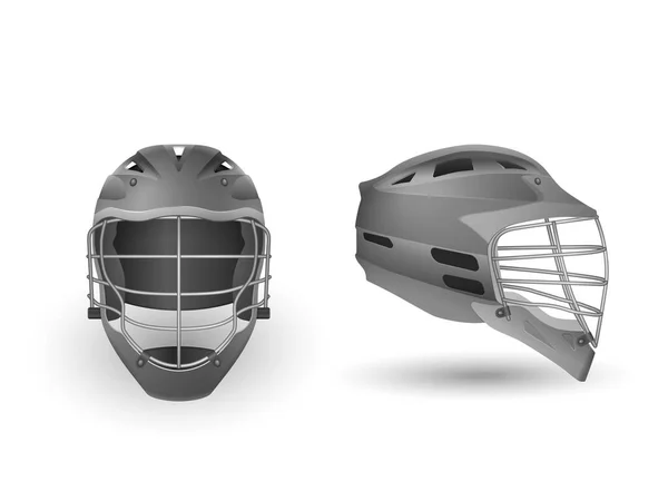 Lacrosse Helm Auf Weißem Hintergrund Vektorillustration — Stockvektor