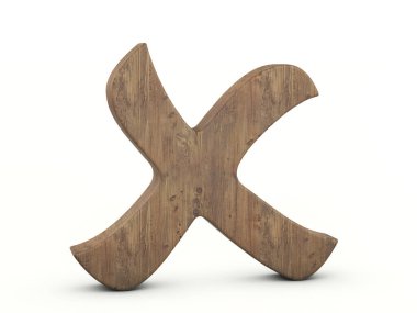 Tahta, beyaz arkaplandaki sembolü iptal eder. 3d illüstrasyon.