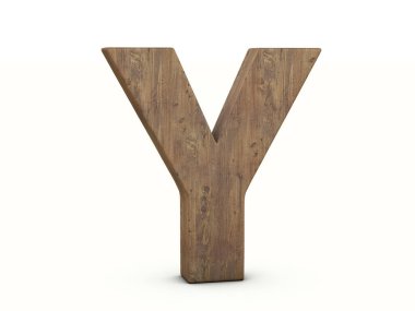 Beyaz arka planda Y harfi var. 3d illüstrasyon.