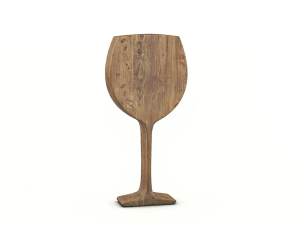 Holz Weinglas Symbol Auf Weißem Hintergrund Illustration — Stockfoto