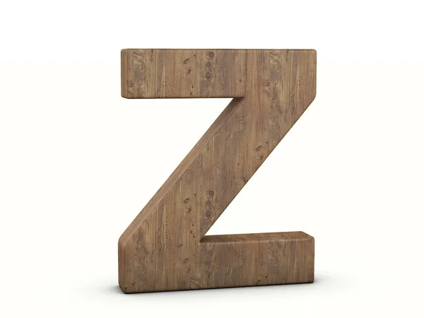 白い背景に木製の文字Z 3Dイラスト — ストック写真