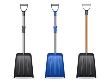 Beyaz arka planda kar küreği. Vektör illüstrasyonu.