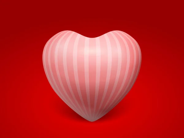 Kırmızı Arka Planda Bir Kalp Vektör Illüstrasyonu — Stok Vektör