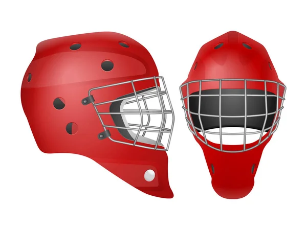 Hockey Goalie Mask Set White Background 일러스트 — 스톡 벡터