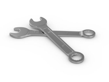 Anahtarlar beyaz arkaplanda. 3d illüstrasyon.