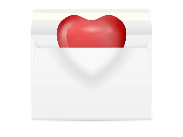 Envelope Heart White Background Vector Illustration — Stock Vector
