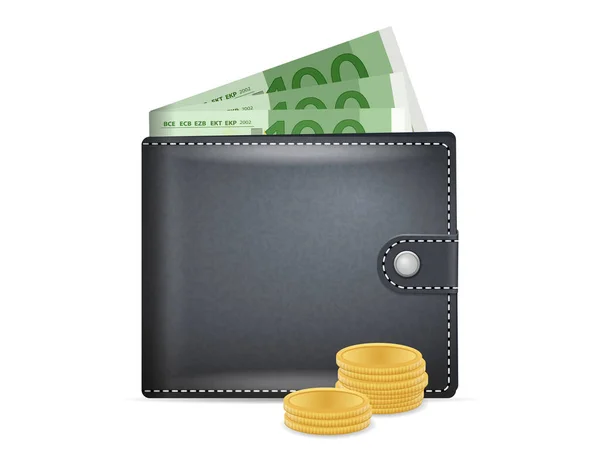 Wallet Money White Background — Stock Vector