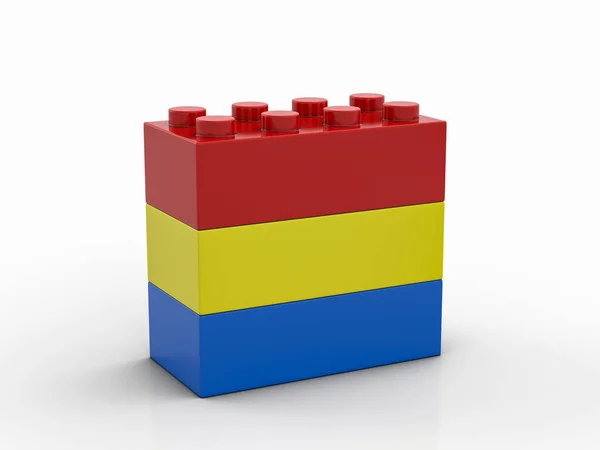 白い背景におもちゃのブロック 3Dイラスト — ストック写真