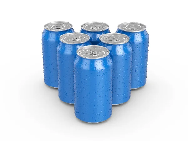 Aluminum Cans White Background Illustration — Stock Photo, Image