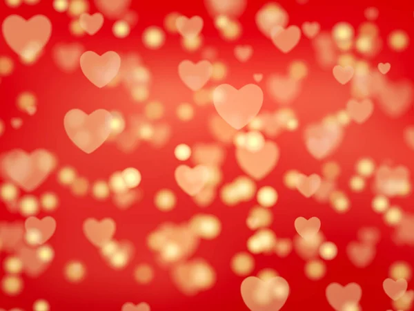 Valentijnsdag Achtergrond Met Onscherpe Harten Illustratie — Stockfoto