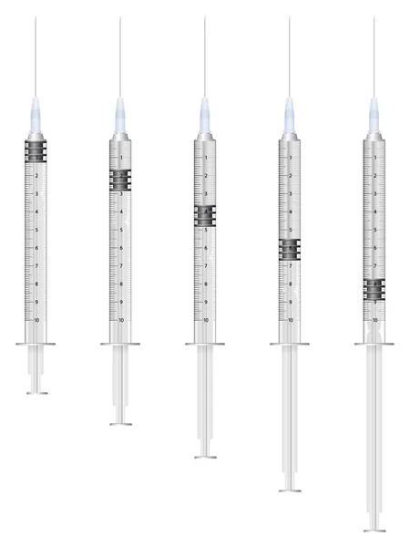 Syringe Set White Background Vector Illustration — Stock Vector