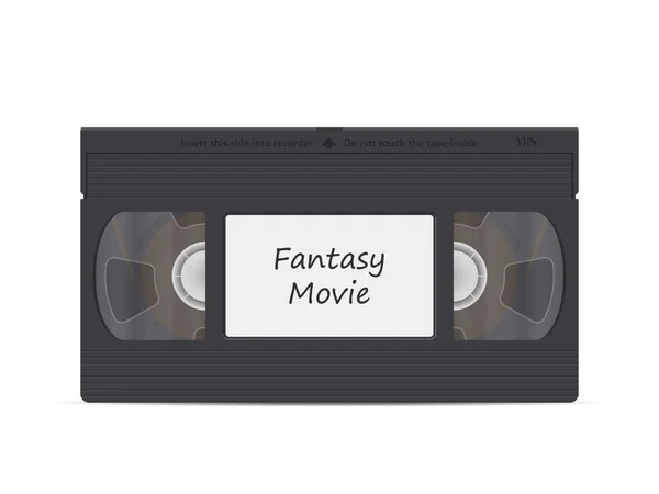 Videokassetten Fantasyfilm Auf Weißem Hintergrund Vektorillustration — Stockvektor
