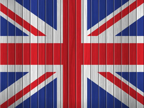 Tahta arka planda İngiliz bayrağı. Vektör illüstrasyonu.