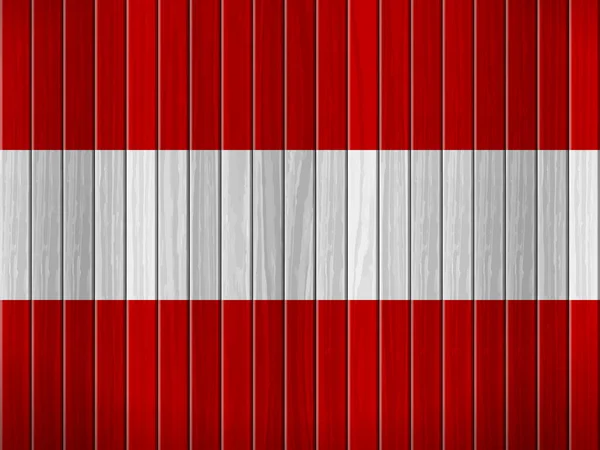 Tahta Arka Planda Avusturya Bayrağı Vektör Illüstrasyonu — Stok Vektör