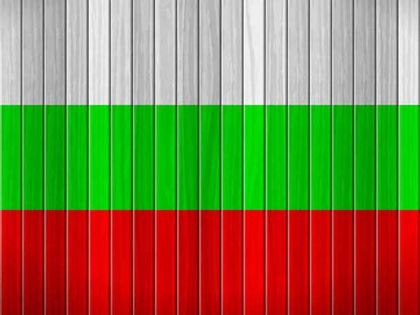 Σημαία Βουλγαρίας Ξύλινο Φόντο Εικονογράφηση Διανύσματος — Διανυσματικό Αρχείο