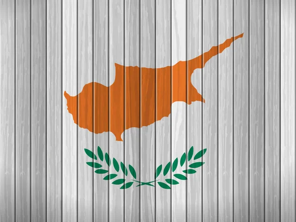 Cyprus Flag Wooden Background Vector Illustration — Stock Vector