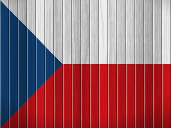 Bandera República Checa Sobre Fondo Madera Ilustración Vectorial — Vector de stock