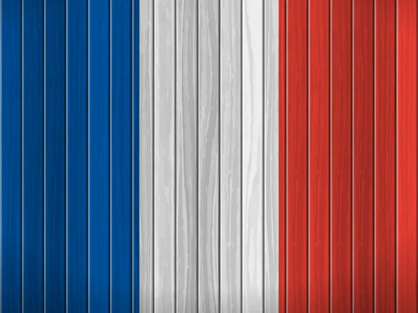 Frankrijk Vlag Houten Achtergrond Vectorillustratie — Stockvector