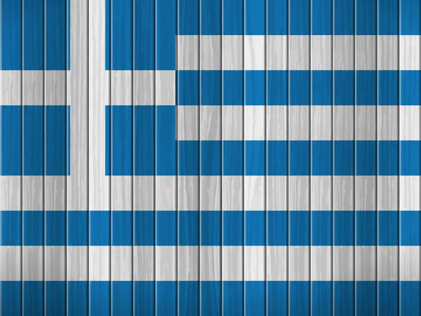 Прапор Греції Дерев Яному Тлі Приклад Вектора — стоковий вектор