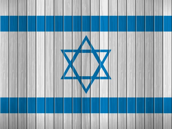 以色列国旗在木制背景上 矢量说明 — 图库矢量图片