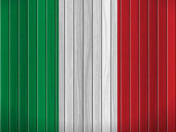 意大利国旗在木制背景上 矢量说明 — 图库矢量图片