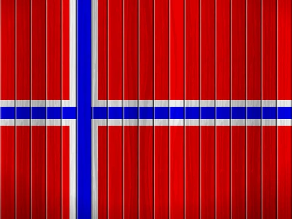 Norwegische Flagge Auf Holzgrund Vektorillustration — Stockvektor