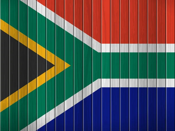 Jižní Afrika Vlajka Dřevěném Pozadí Vektorová Ilustrace — Stockový vektor